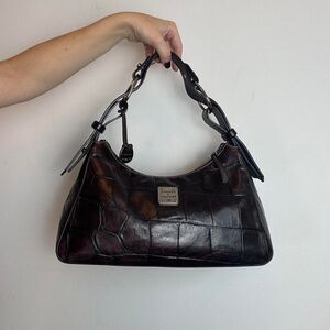 Dooney & Bourke Brown Crocodile Leather Hobo Shouder Bag